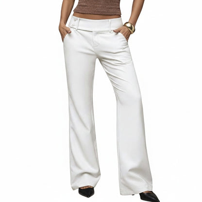 Femme Pantalon Taille Haute Évasé à Jambe Large