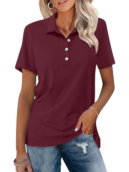 Femme Polo Manches Courtes col Polo Slim Fit