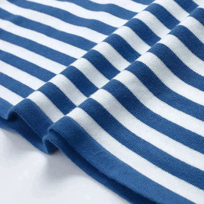 Femme Pull Rayé à Manches Longues et Col Rond