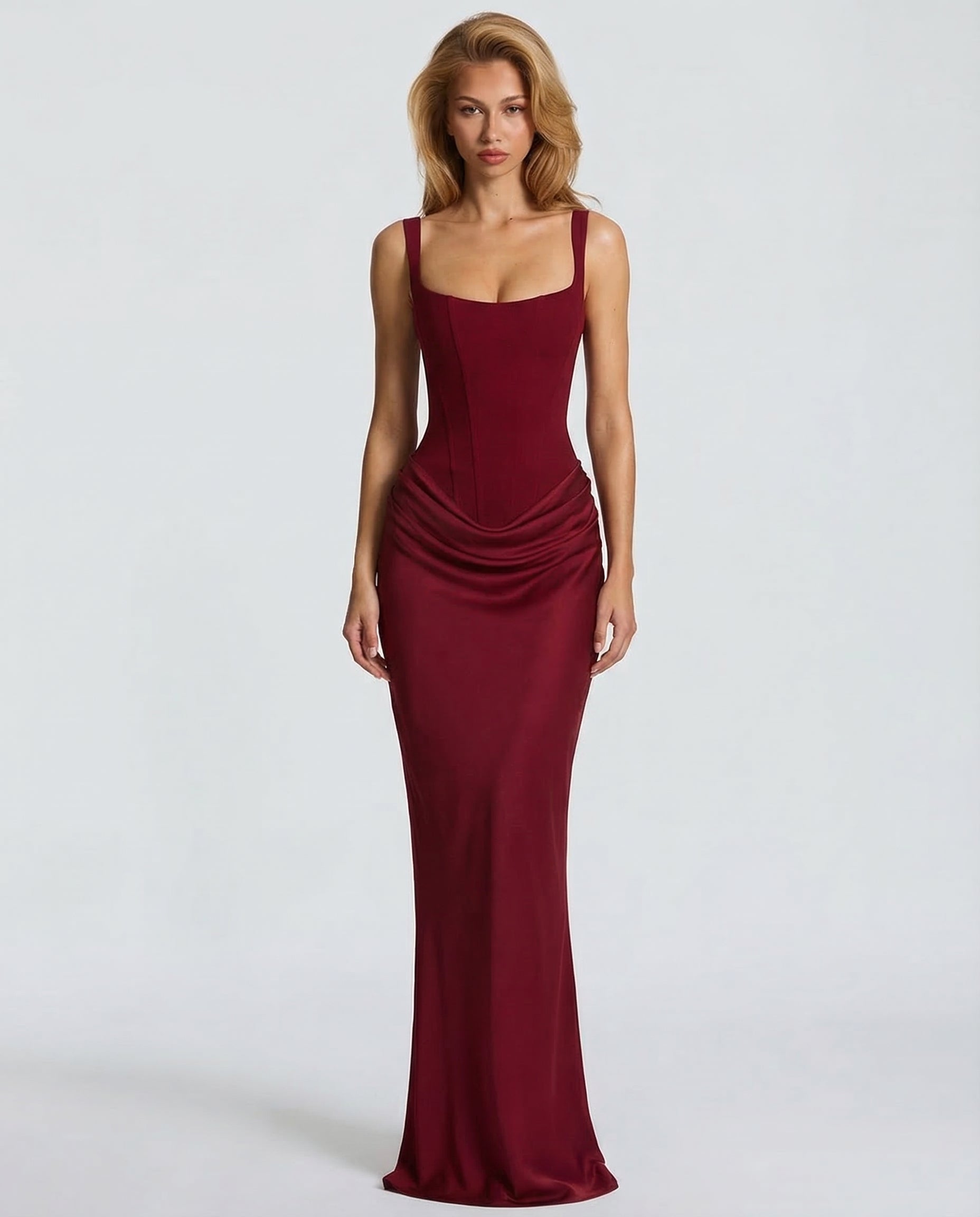 Corset Robe Rouge Col CarrÃ© Robe Corset Bordeaux En Cuir Morgane Robe Corset