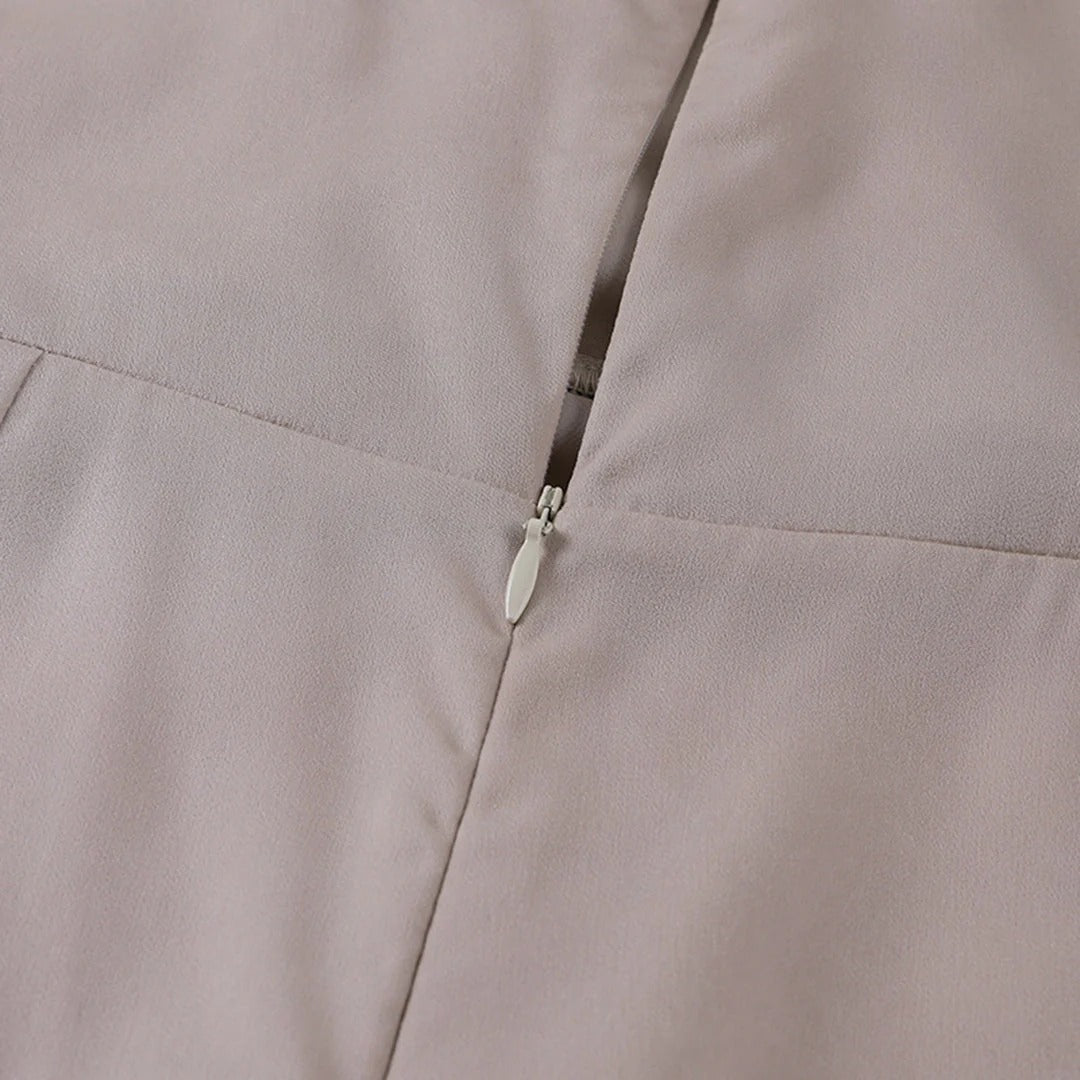 Femme Robe Longue sans Manches à Col en V Drapé avec Bretelles Fines et Fente