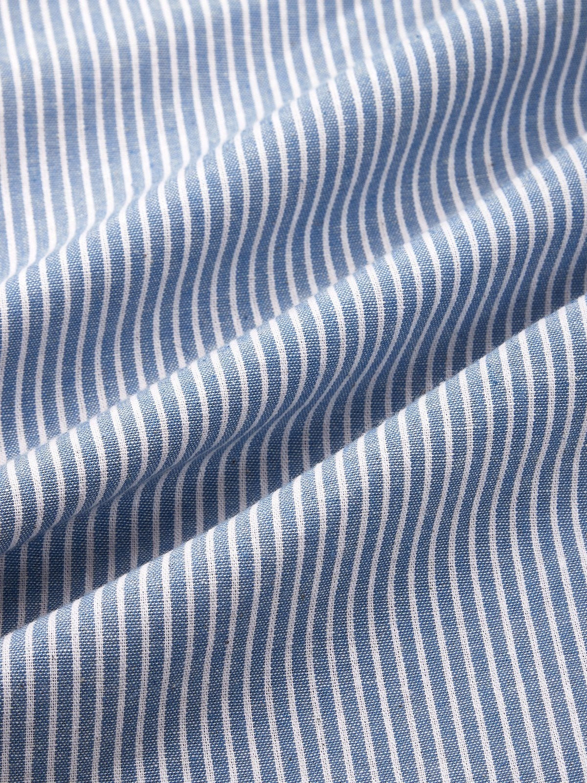 Femme Robe Midi à Rayures Manches Courtes col Rond avec Boutons et Poches
