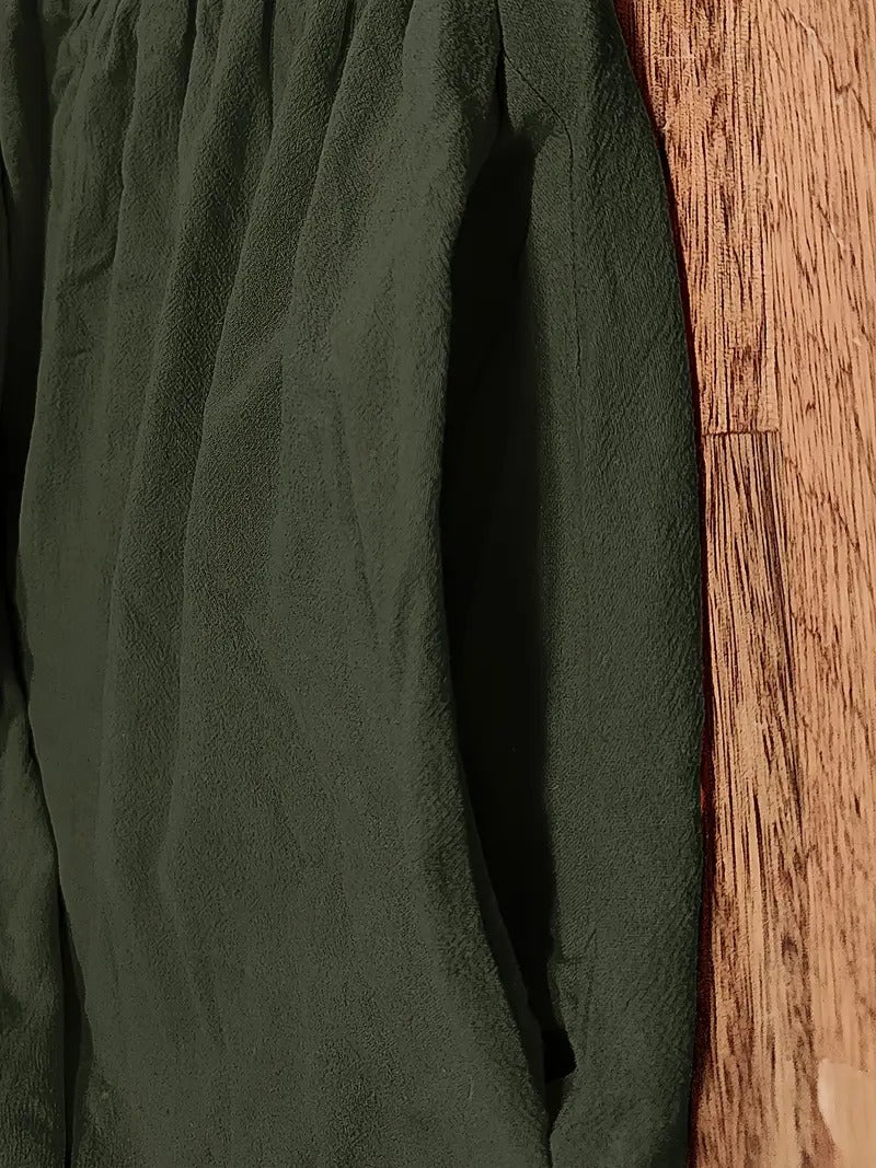 Femme Robe Midi Manches Courtes col Rond avec Poches et Coupe Ample