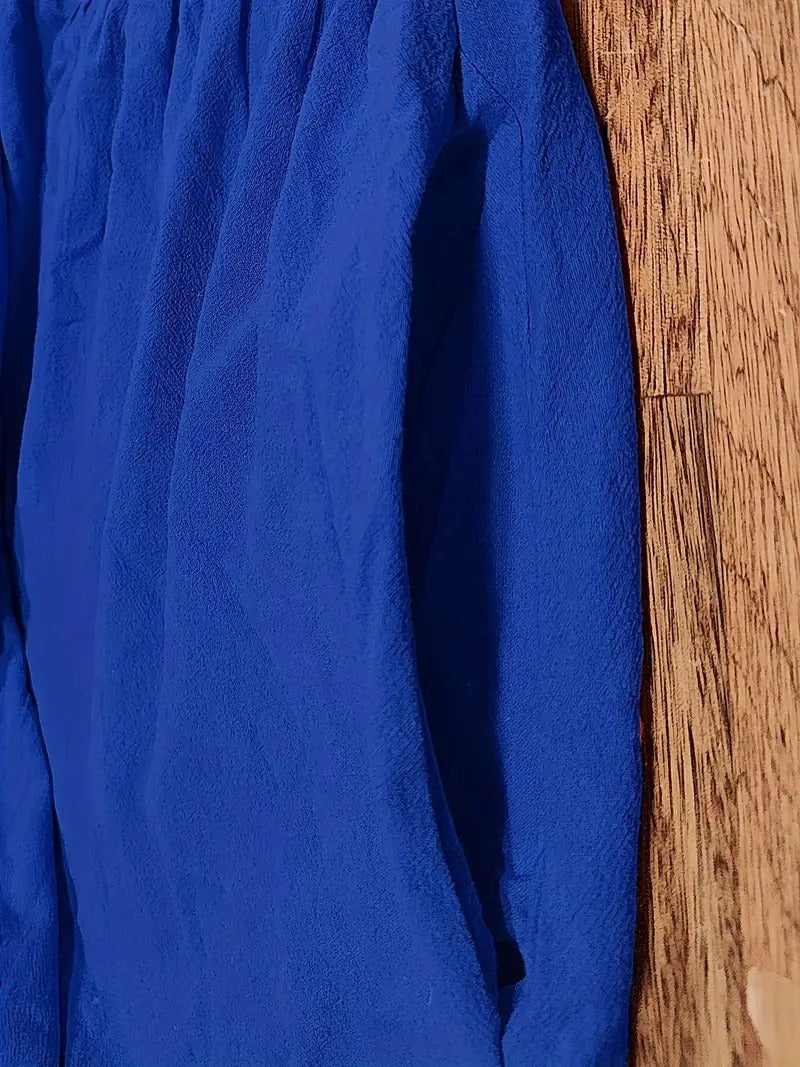 Femme Robe Midi Manches Courtes col Rond avec Poches et Coupe Ample