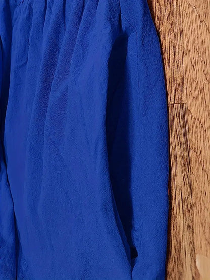 Femme Robe Midi Manches Courtes col Rond avec Poches et Coupe Ample