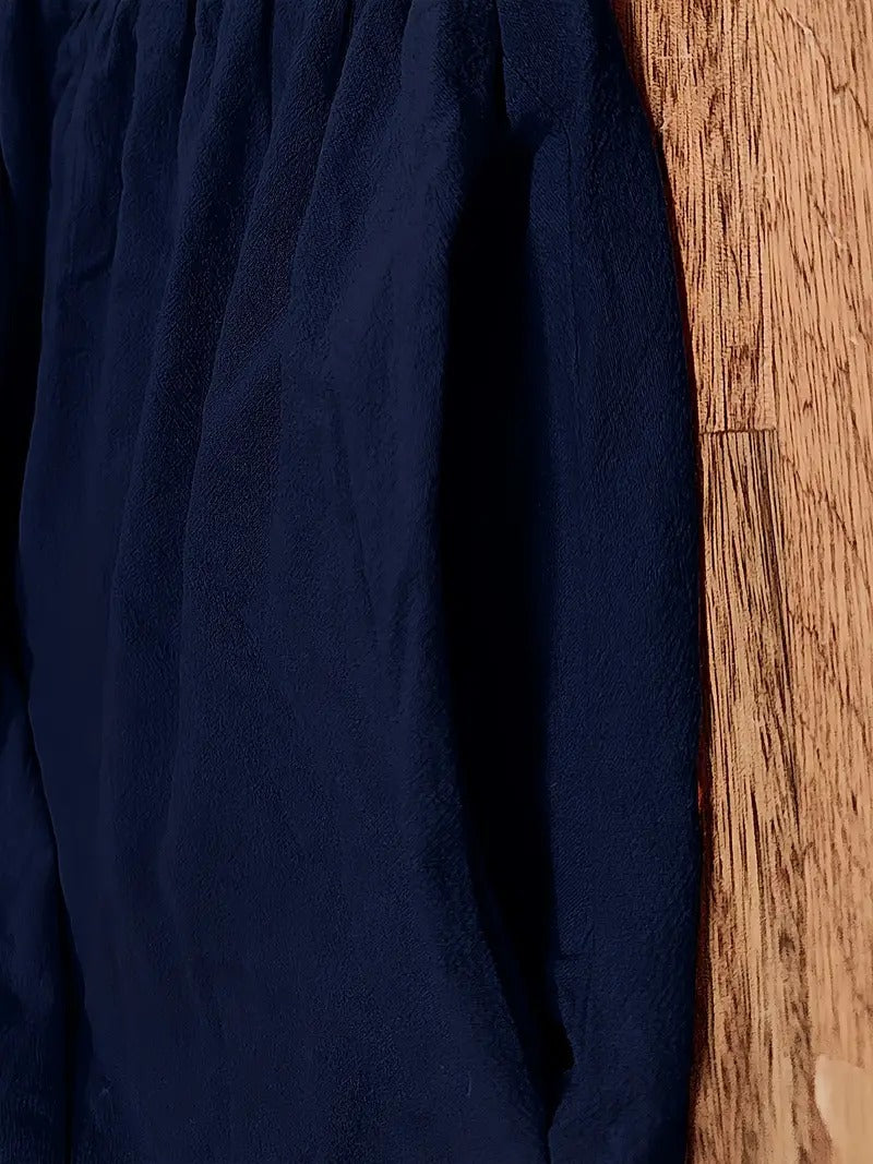 Femme Robe Midi Manches Courtes col Rond avec Poches et Coupe Ample