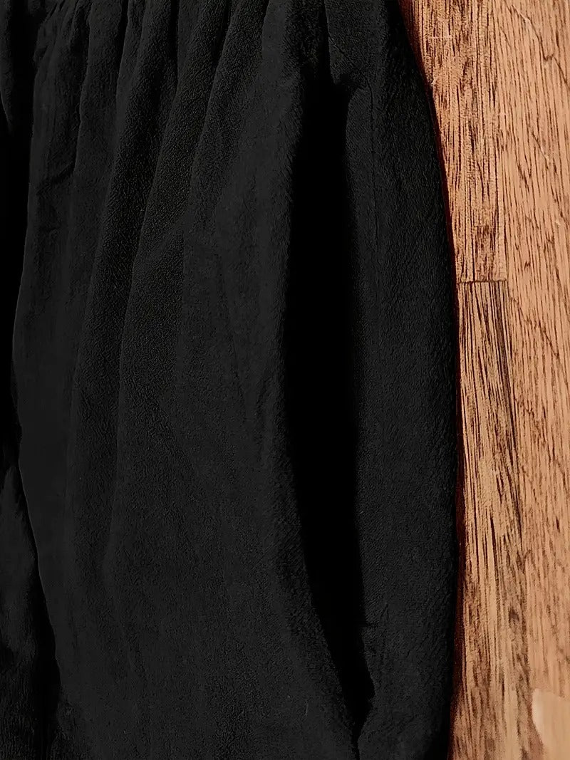 Femme Robe Midi Manches Courtes col Rond avec Poches et Coupe Ample