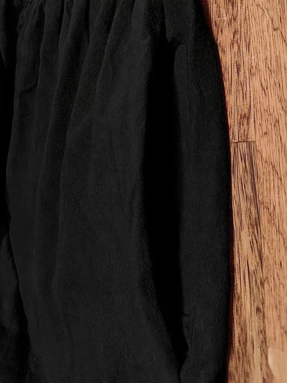 Femme Robe Midi Manches Courtes col Rond avec Poches et Coupe Ample