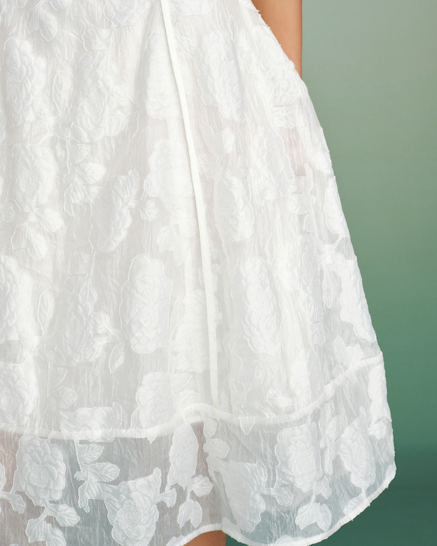 Femme Robe Midi Sans Manches à Col Carré et Silhouette A-Line avec Motif Floral Jacquard