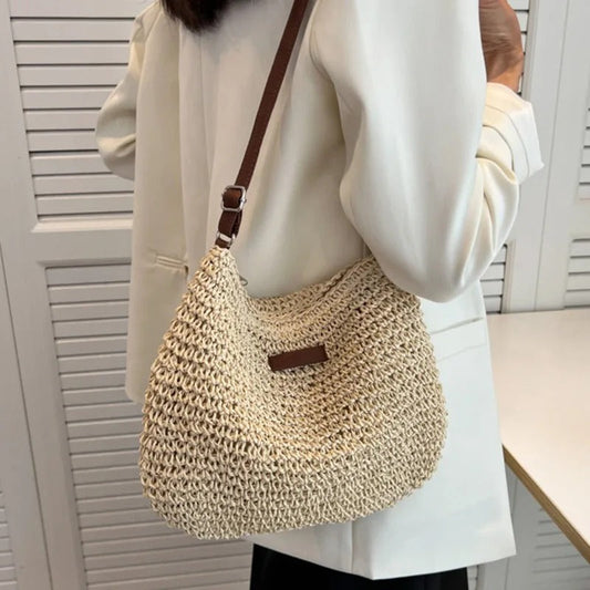 Femme Sac Bandoulière Tressé avec Bretelle Réglable