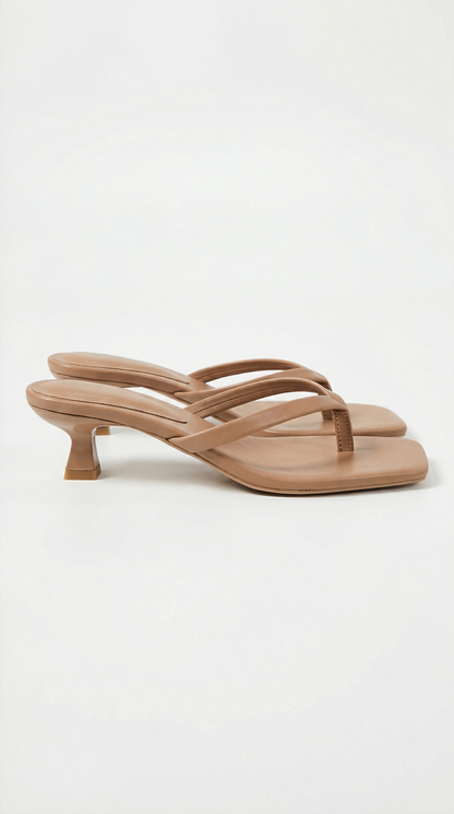 Femme Sandales à Talon Kitten Heel avec Lanière entre Orteils