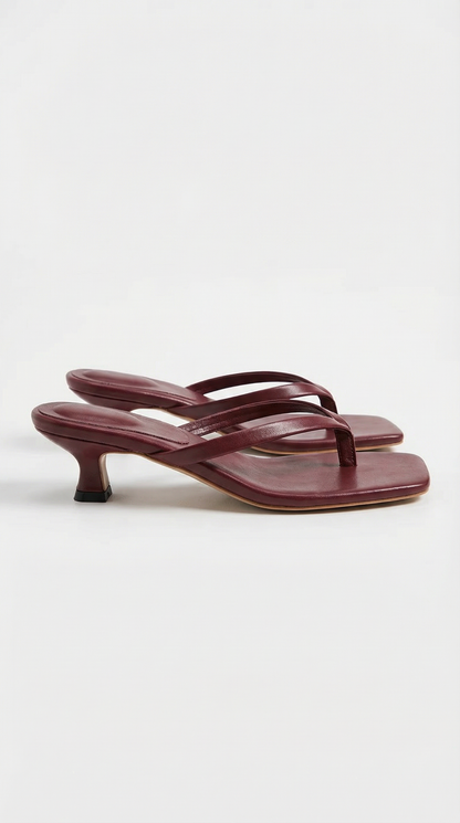 Femme Sandales à Talon Kitten Heel avec Lanière entre Orteils