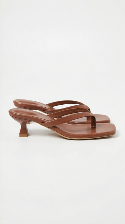 Femme Sandales à Talon Kitten Heel avec Lanière entre Orteils