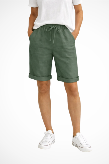 Femme Short Décontracté avec Cordon de Serrage et Poches