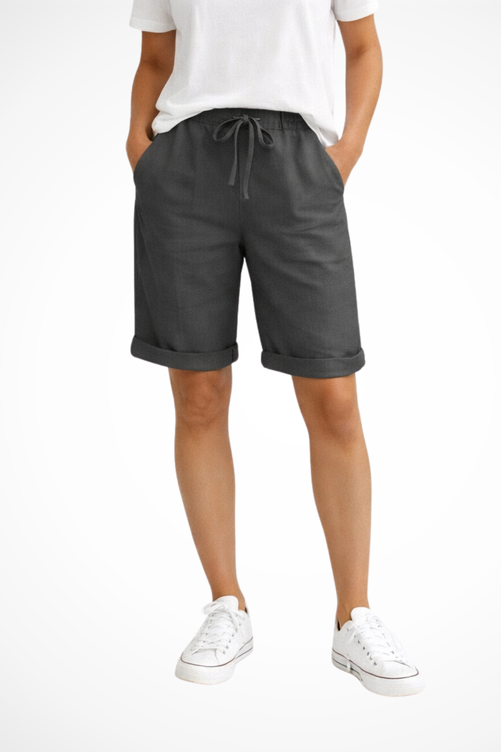 Femme Short Décontracté avec Cordon de Serrage et Poches