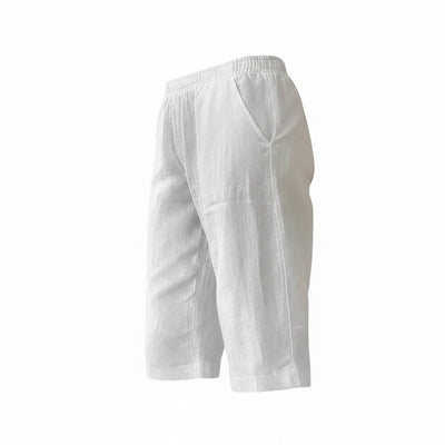 Femme Short Trois-Quarts Taille Élastique avec Poches Latérales