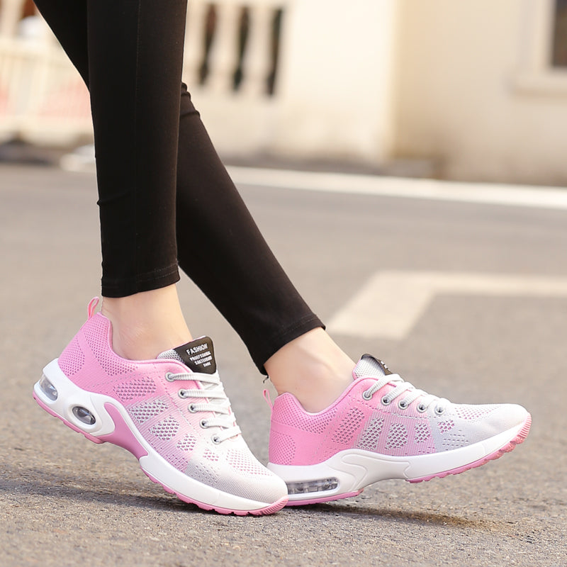 Femme Sneakers à Lacets avec Semelle à Coussin d'Air et Bout Arrondi