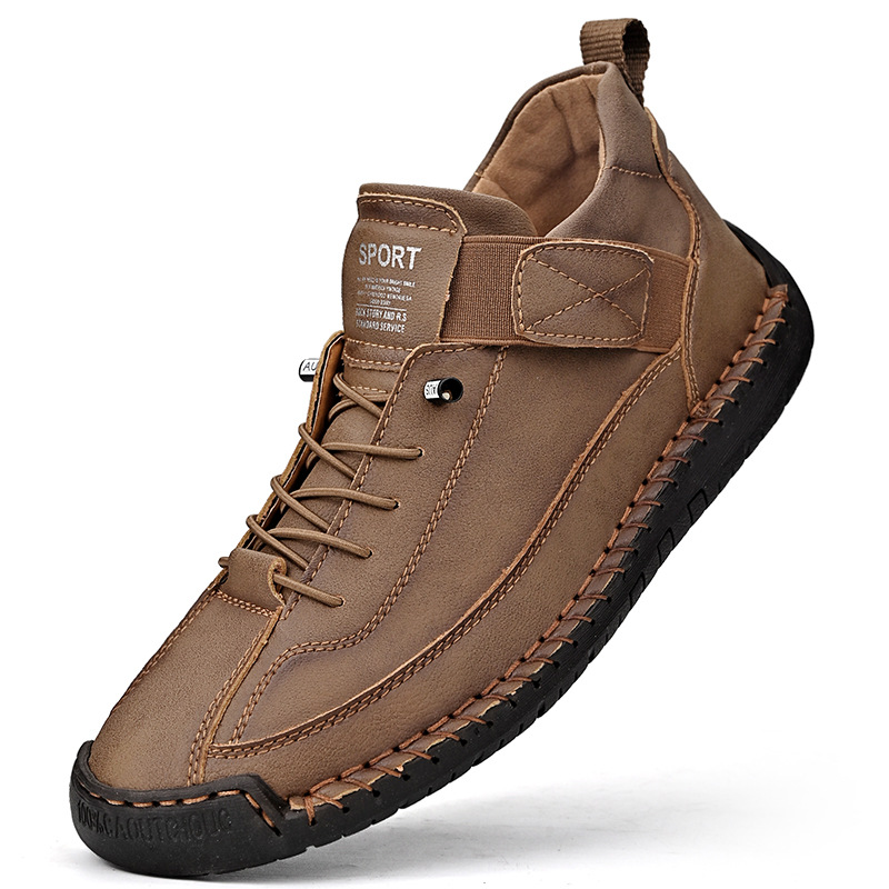 Femme Sneakers à Lacets avec Semelle Cushionnée et Scratch Latéral