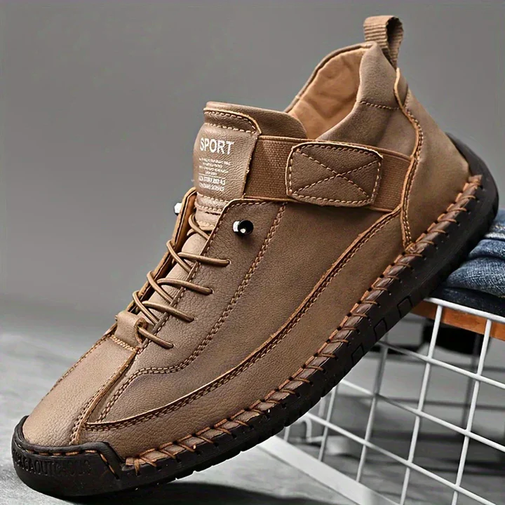 Femme Sneakers à Lacets avec Semelle Cushionnée et Scratch Latéral