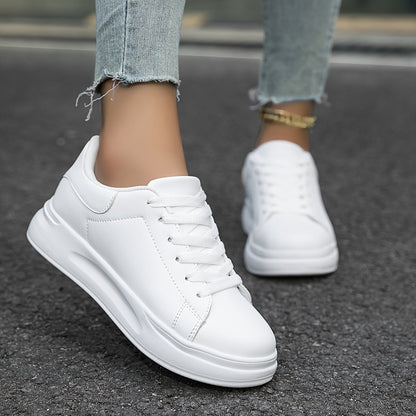 Femme Sneakers à Lacets avec Semelle Plateforme