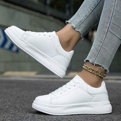 Femme Sneakers à Lacets avec Semelle Plateforme