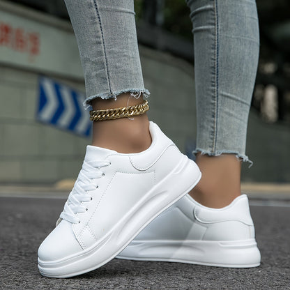 Femme Sneakers à Lacets avec Semelle Plateforme