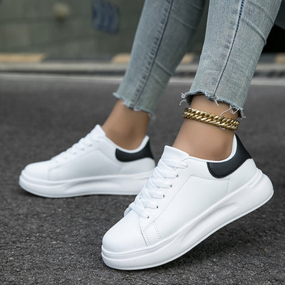 Femme Sneakers à Lacets avec Semelle Plateforme