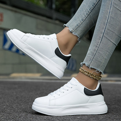 Femme Sneakers à Lacets avec Semelle Plateforme