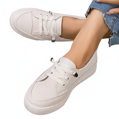 Femme Sneakers Plates à Lacets avec Semelle Basse