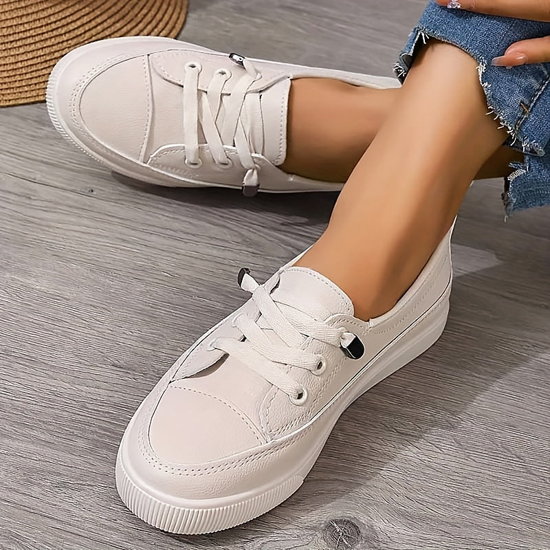 Femme Sneakers Plates à Lacets avec Semelle Basse