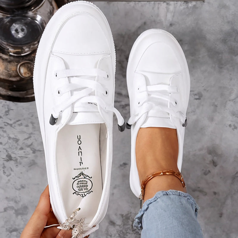 Femme Sneakers Plates à Lacets avec Semelle Basse