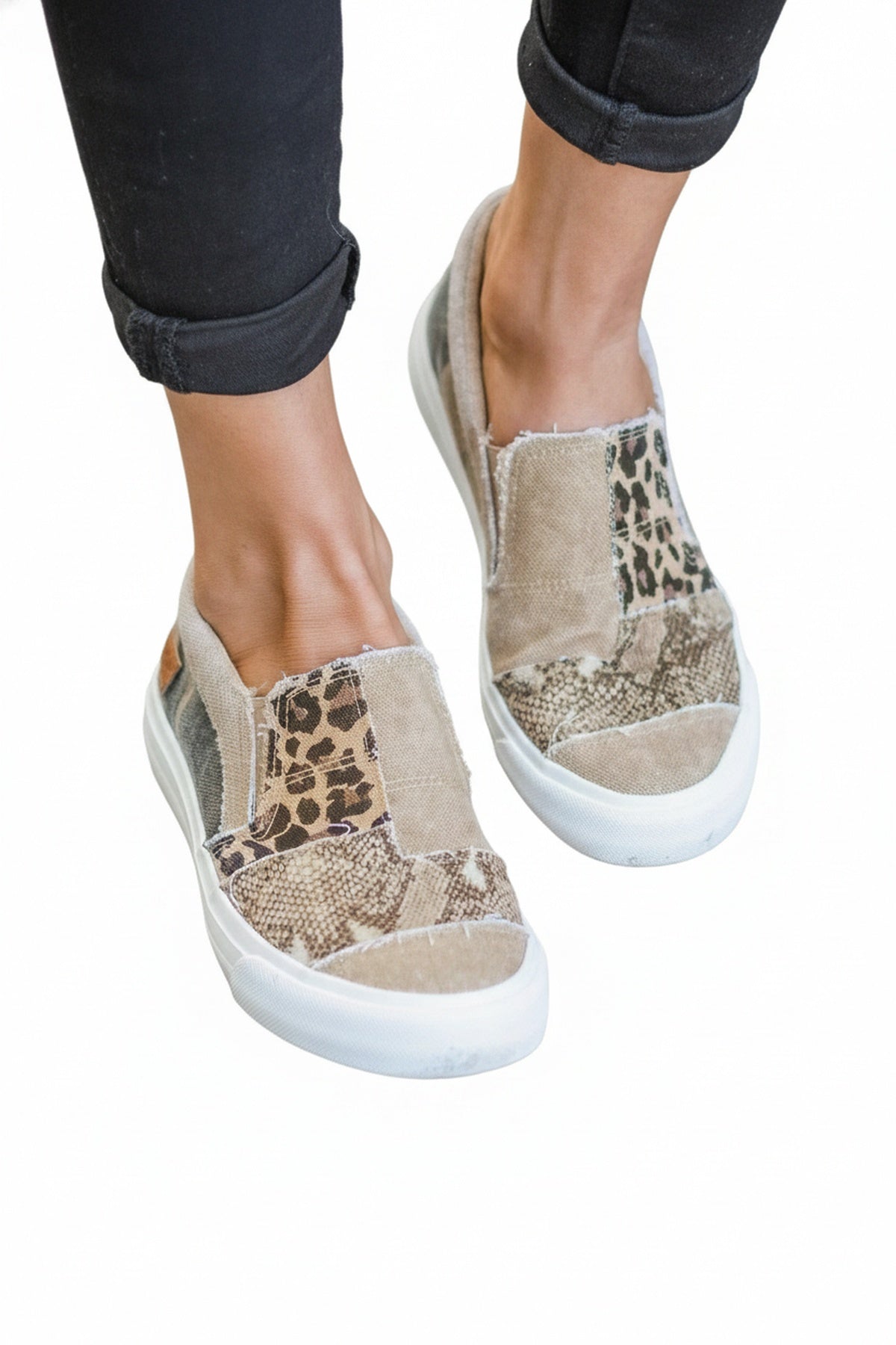 Femme Sneakers Slip-on Patchwork Imprimé Animal