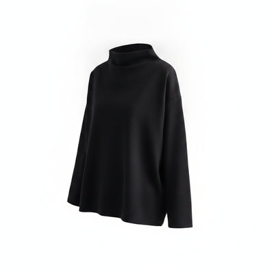 Femme Sweatshirt Oversize Col Montant Manches Longues