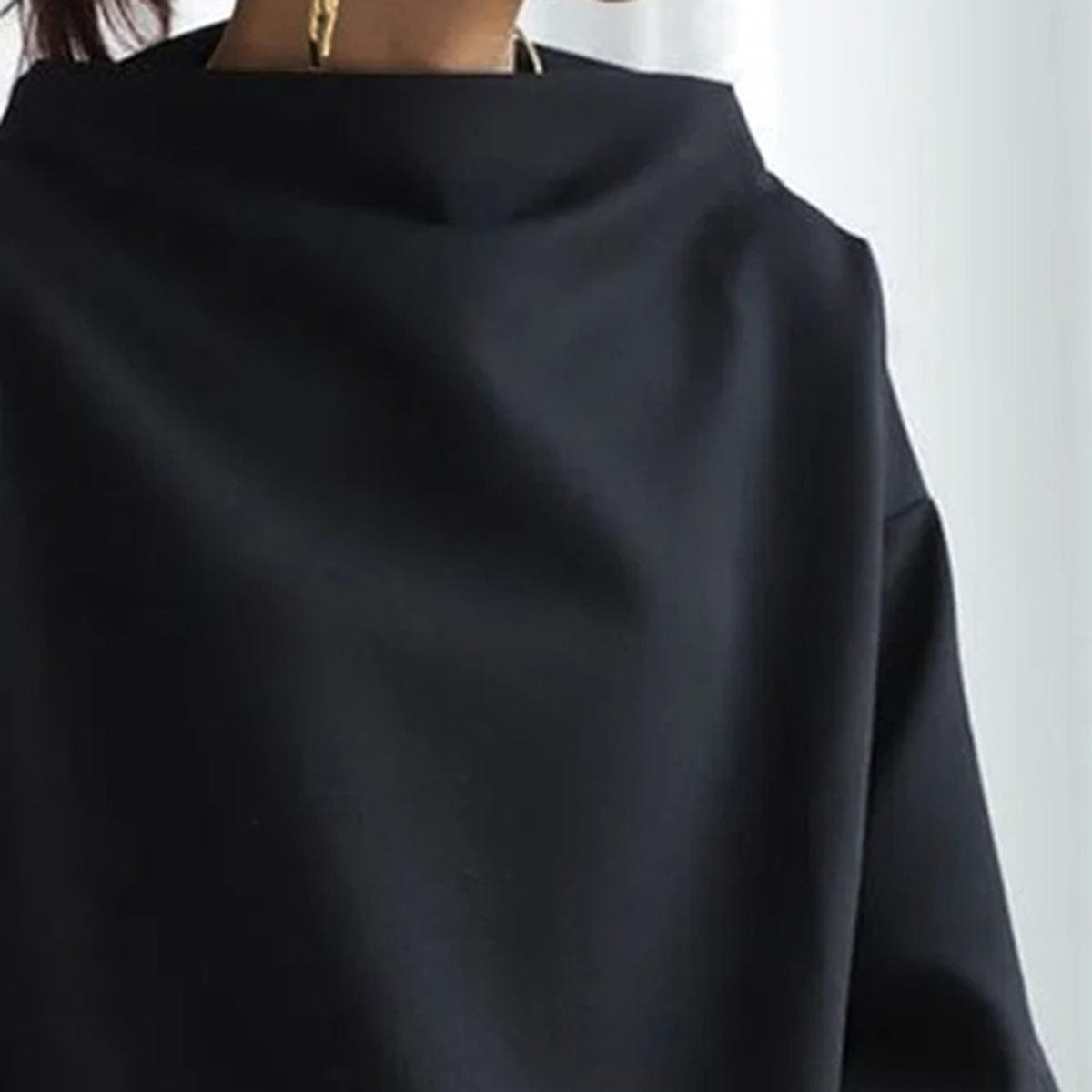 Femme Sweatshirt Oversize Col Montant Manches Longues