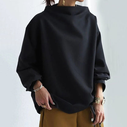 Femme Sweatshirt Oversize Col Montant Manches Longues