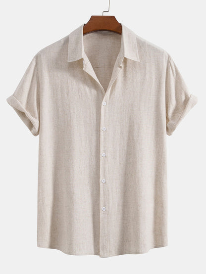 Homme Chemise Manches Courtes col Classique Coupe Décontractée