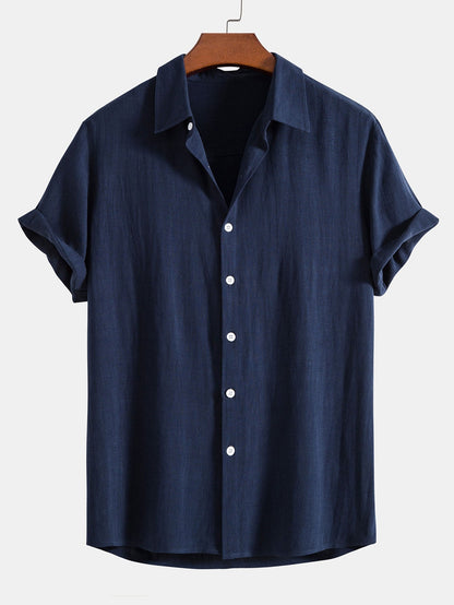 Homme Chemise Manches Courtes col Classique Coupe Décontractée