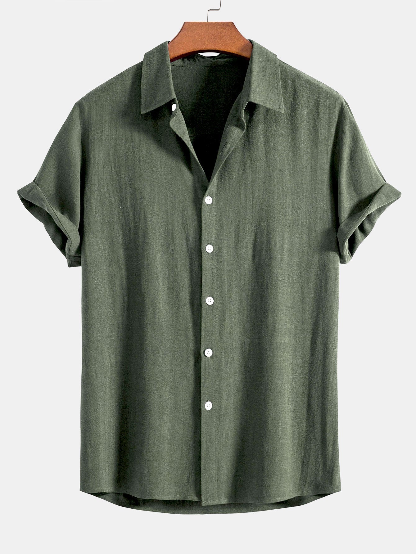 Homme Chemise Manches Courtes col Classique Coupe Décontractée