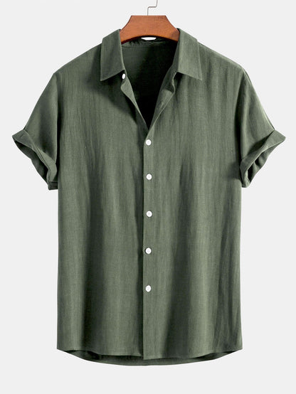 Homme Chemise Manches Courtes col Classique Coupe Décontractée