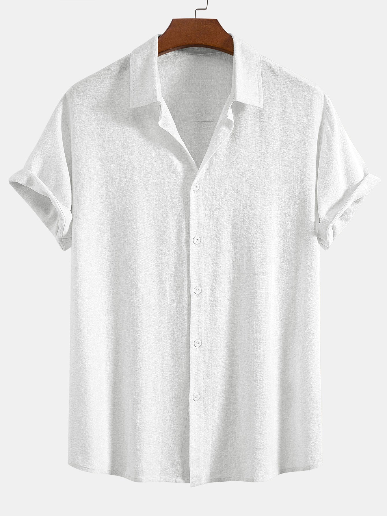 Homme Chemise Manches Courtes col Classique Coupe Décontractée