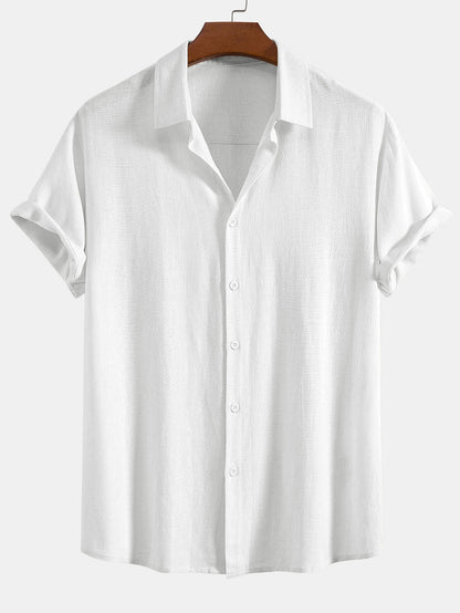 Homme Chemise Manches Courtes col Classique Coupe Décontractée