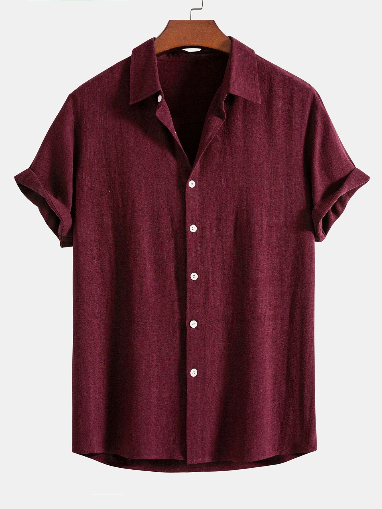 Homme Chemise Manches Courtes col Classique Coupe Décontractée