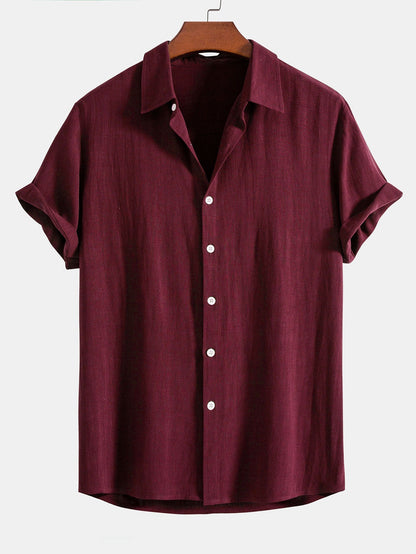 Homme Chemise Manches Courtes col Classique Coupe Décontractée