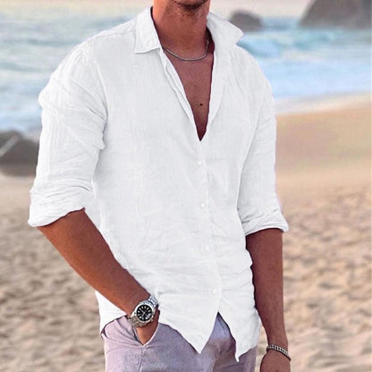 Homme Chemise Manches Longues à Col Classique et Boutonnage Intégral