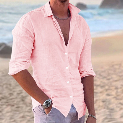 Homme Chemise Manches Longues à Col Classique et Boutonnage Intégral