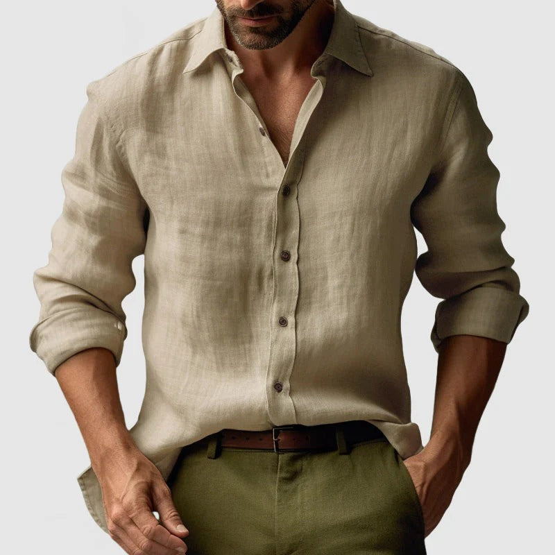 Homme Chemise Manches Longues à Col Classique et Boutons ##POS:3##