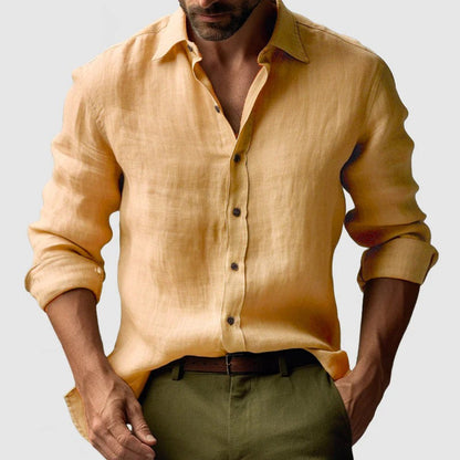 Homme Chemise Manches Longues à Col Classique et Boutons