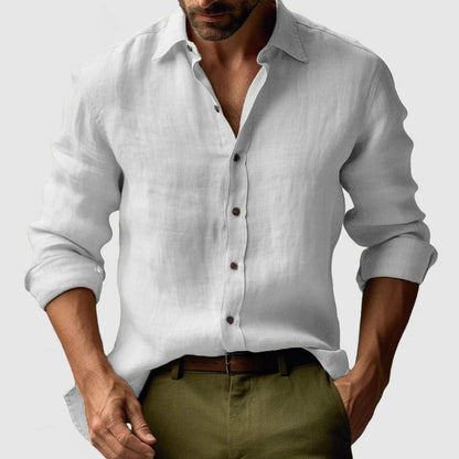 Homme Chemise Manches Longues à Col Classique et Boutons