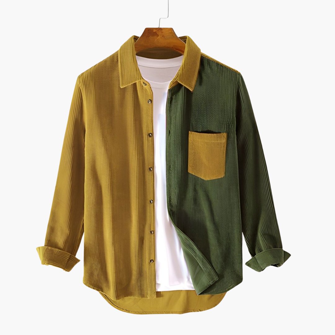 Homme Chemise Manches Longues à Col Classique et Poche Poitrine