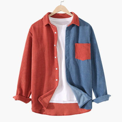 Homme Chemise Manches Longues à Col Classique et Poche Poitrine